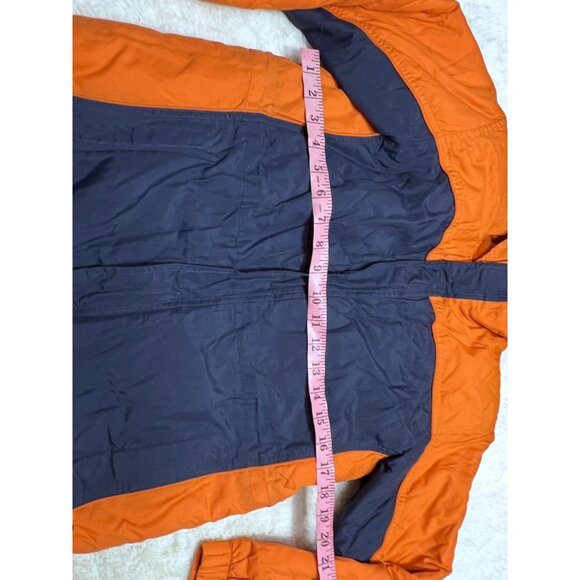 L.L Bean Orange blue hooded kids boys coat size medium 10-12 - Picture 5 of 6